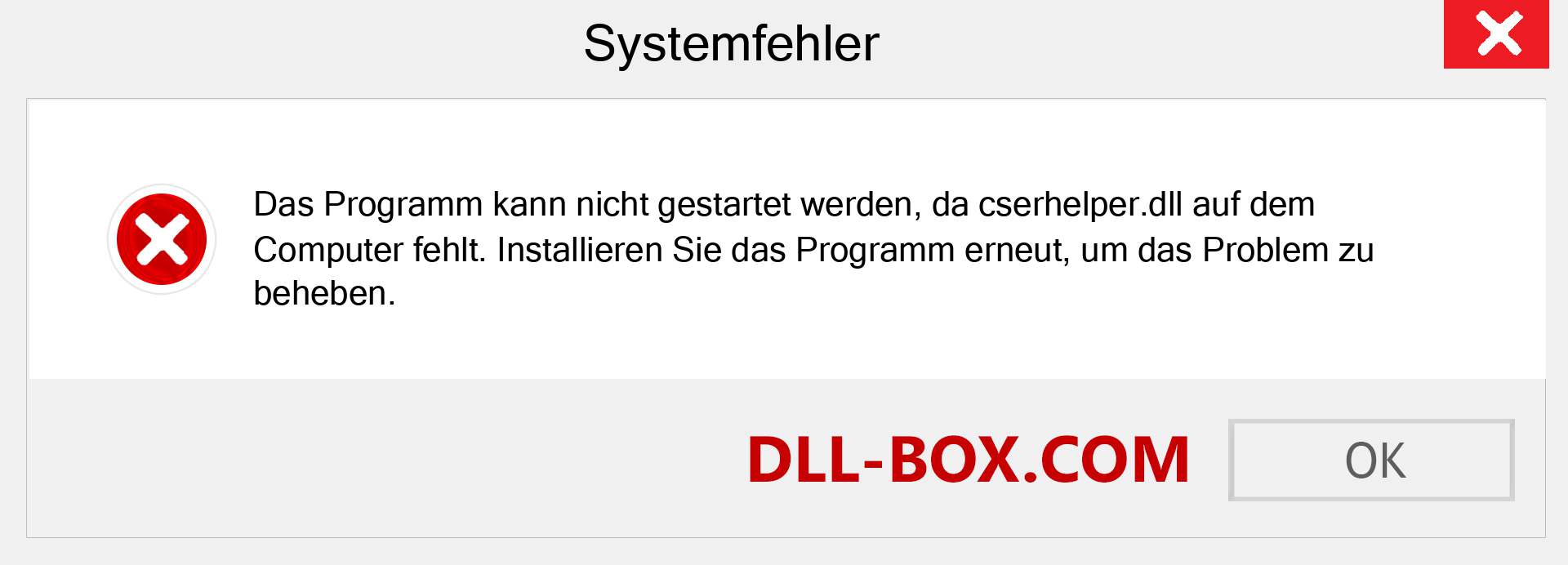 cserhelper.dll-Datei fehlt?. Download für Windows 7, 8, 10 - Fix cserhelper dll Missing Error unter Windows, Fotos, Bildern