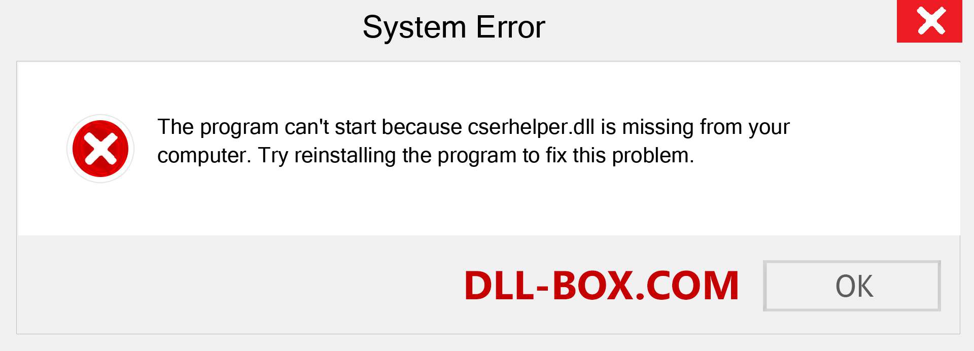  cserhelper.dll file is missing?. Download for Windows 7, 8, 10 - Fix  cserhelper dll Missing Error on Windows, photos, images